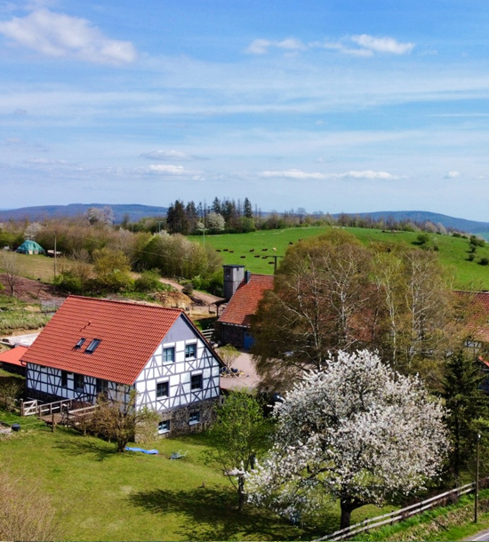 Bauerhof im Frühling